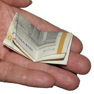 Selvfoldende pengeseddel